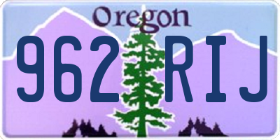 OR license plate 962RIJ