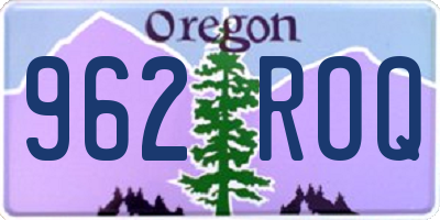 OR license plate 962ROQ