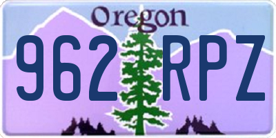 OR license plate 962RPZ