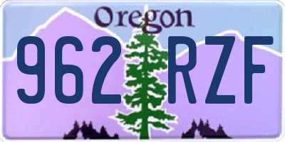 OR license plate 962RZF