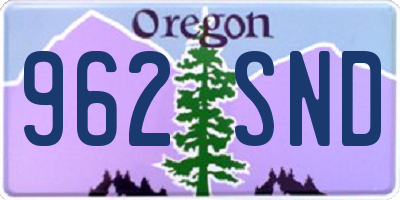 OR license plate 962SND