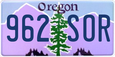 OR license plate 962SOR
