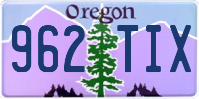 OR license plate 962TIX