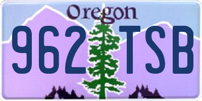 OR license plate 962TSB