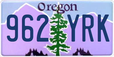 OR license plate 962YRK