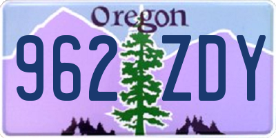 OR license plate 962ZDY