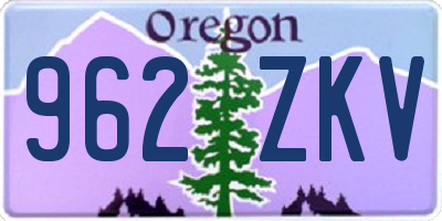 OR license plate 962ZKV