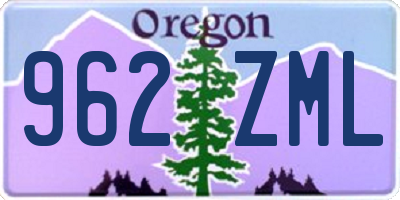 OR license plate 962ZML