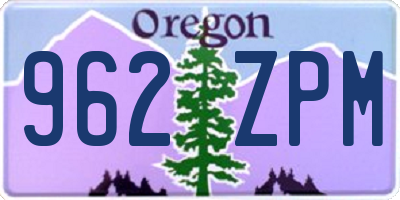 OR license plate 962ZPM