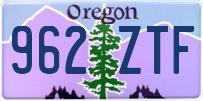 OR license plate 962ZTF