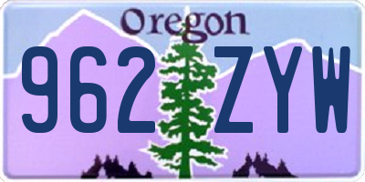 OR license plate 962ZYW