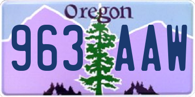 OR license plate 963AAW