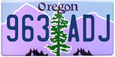 OR license plate 963ADJ