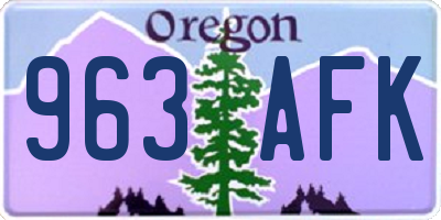 OR license plate 963AFK