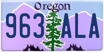 OR license plate 963ALA