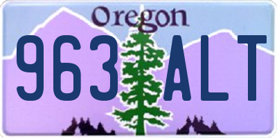 OR license plate 963ALT