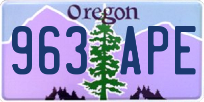 OR license plate 963APE