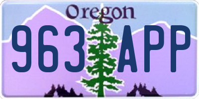 OR license plate 963APP