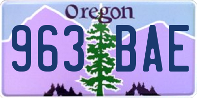 OR license plate 963BAE