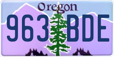 OR license plate 963BDE
