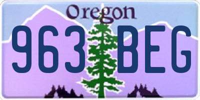 OR license plate 963BEG