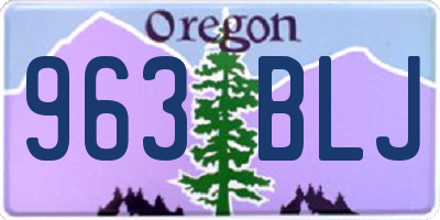 OR license plate 963BLJ