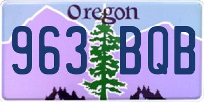 OR license plate 963BQB