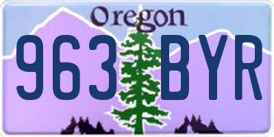 OR license plate 963BYR