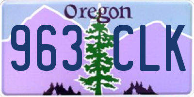 OR license plate 963CLK