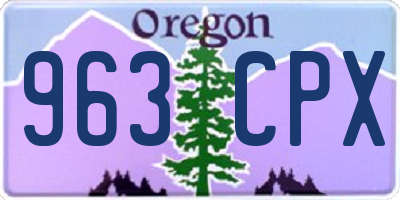 OR license plate 963CPX