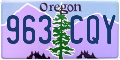 OR license plate 963CQY