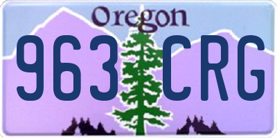 OR license plate 963CRG
