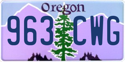 OR license plate 963CWG