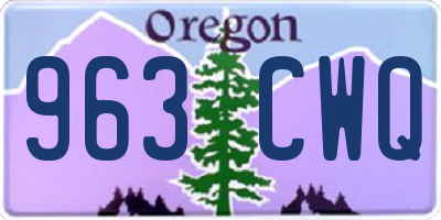 OR license plate 963CWQ