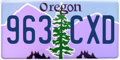 OR license plate 963CXD