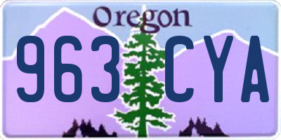 OR license plate 963CYA
