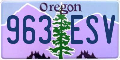 OR license plate 963ESV