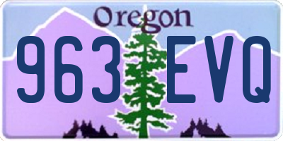 OR license plate 963EVQ