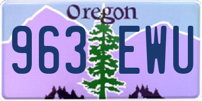 OR license plate 963EWU