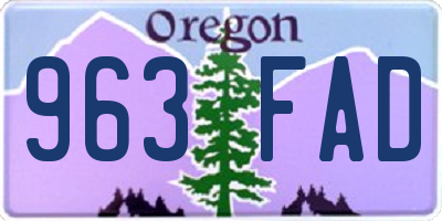 OR license plate 963FAD