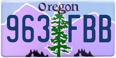OR license plate 963FBB
