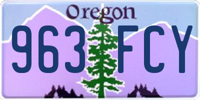 OR license plate 963FCY