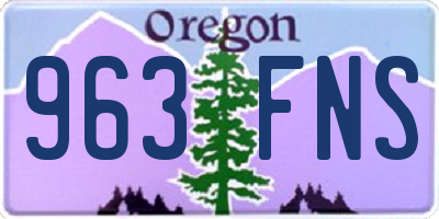 OR license plate 963FNS