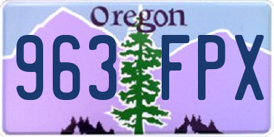 OR license plate 963FPX