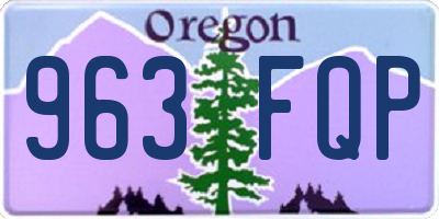 OR license plate 963FQP