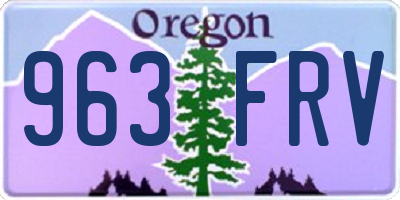 OR license plate 963FRV