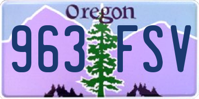 OR license plate 963FSV