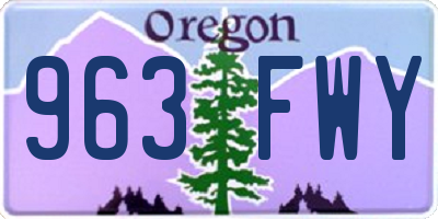 OR license plate 963FWY