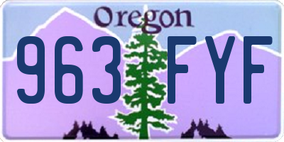 OR license plate 963FYF