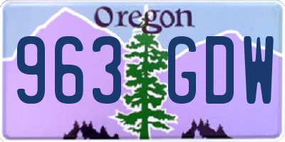 OR license plate 963GDW